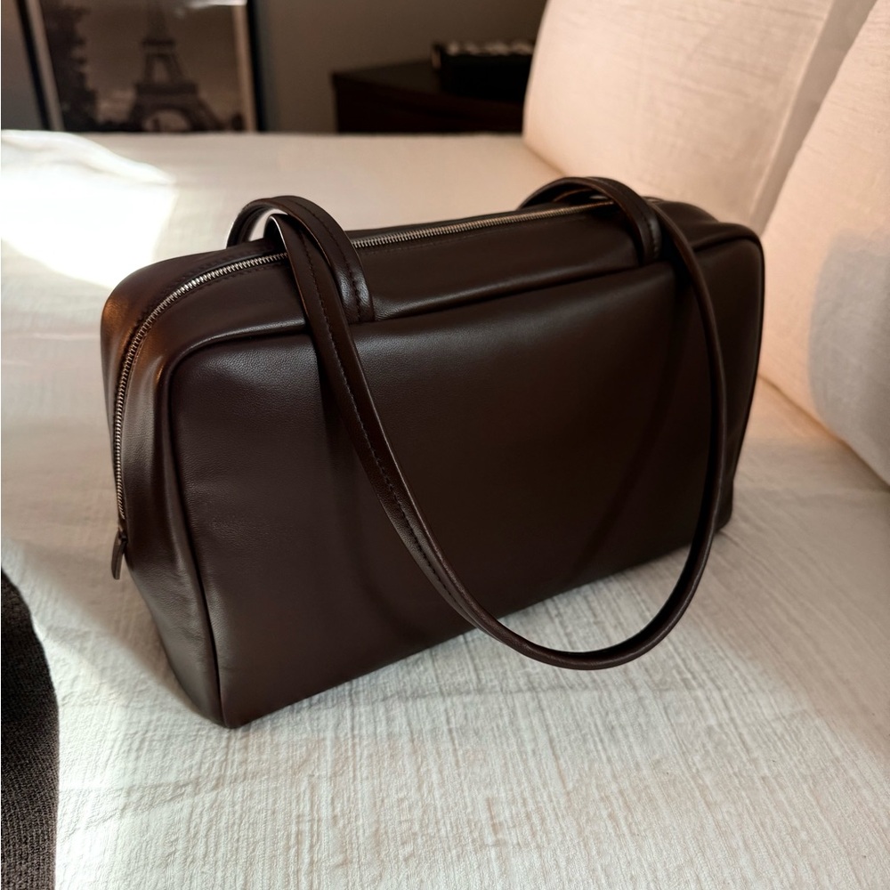 The Row Astra Brown Leather Shoulder Bag